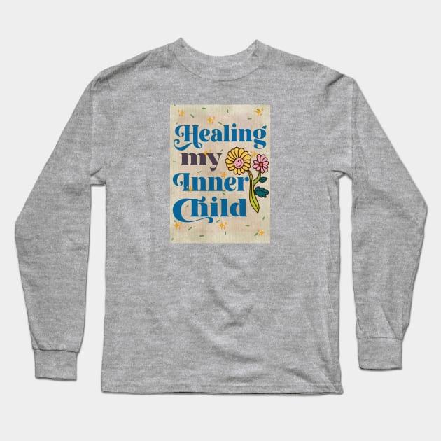 HEALING MY INNER CHILD SHOPPING POSTER STICKER Long Sleeve T-Shirt by Aydapadi Studio